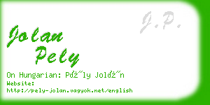 jolan pely business card